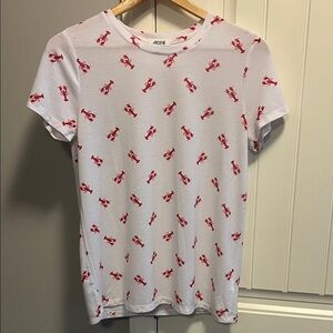 Ardene White and Red Lobster Print Shirt L